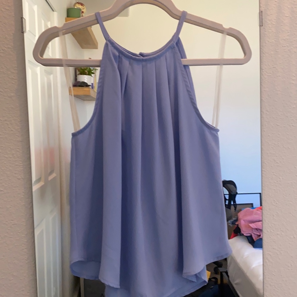 Blue halter tank top